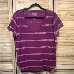 Sonoma Women's Purple Striped Top Size XL